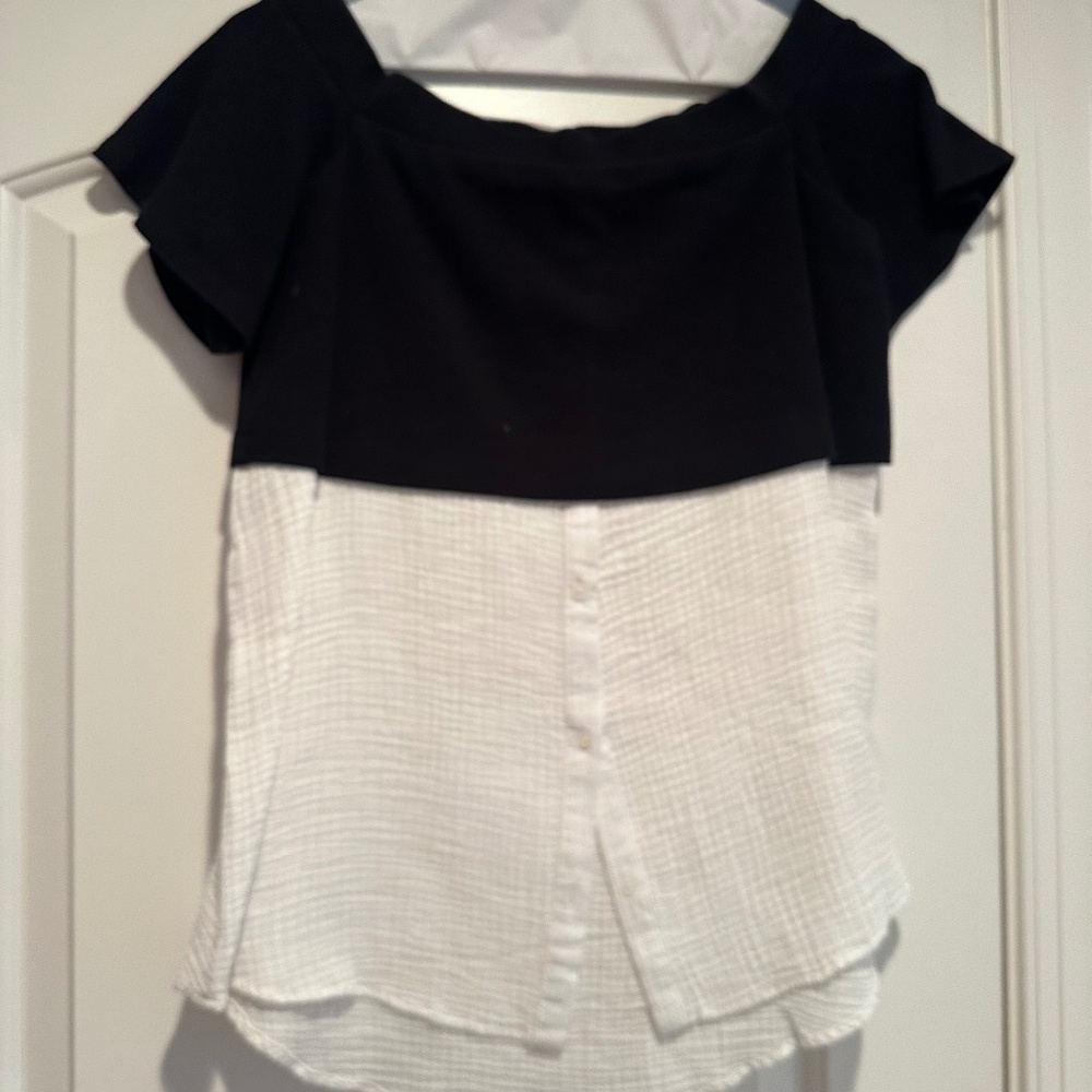 Anthropologie Black and White Top